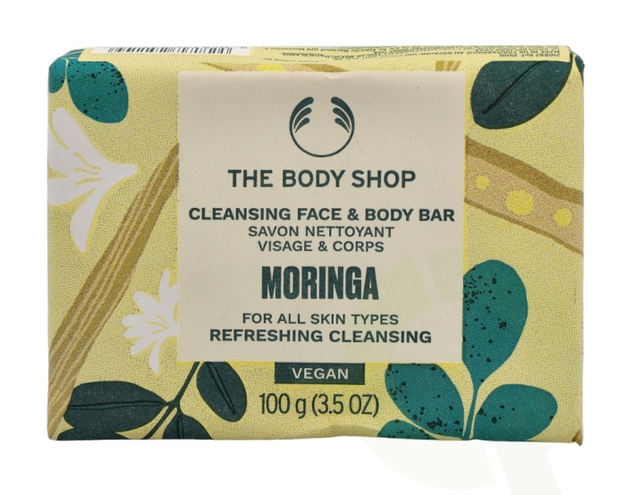 The Body Shop Cleansing Face & Body Bar 100 g Moringa i gruppen SKÖNHET & HÄLSA / Hudvård / Kroppsvård / Handtvål hos TP E-commerce Nordic AB (C56342)