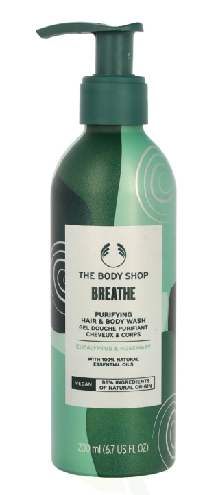 The Body Shop Breathe Purifying Hair & Body Wash 200 ml Eucalyptus & Rosemary i gruppen SKÖNHET & HÄLSA / Hudvård / Kroppsvård / Bad & Duschcreme hos TP E-commerce Nordic AB (C56370)