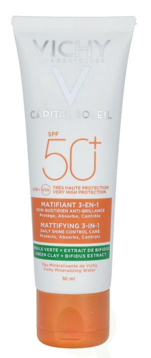 Vichy Capital Soleil Mattifying 3-In-1 SPF50+ 50 ml Daily Shine Control i gruppen SKÖNHET & HÄLSA / Hudvård / Solskydd & Tanning / Solskydd hos TP E-commerce Nordic AB (C56658)