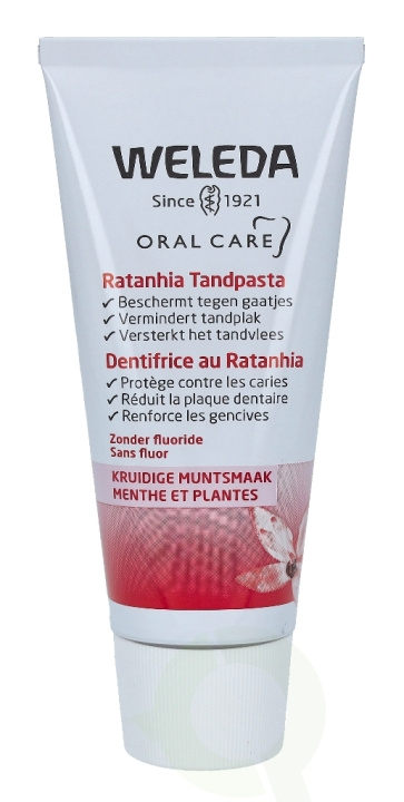 Weleda Ratanhia Toothpaste 75 ml i gruppen SKÖNHET & HÄLSA / Munvård / Whiteningprodukter hos TP E-commerce Nordic AB (C56766)