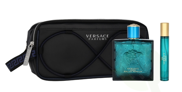 Versace Eros Pour Homme Giftset 110 ml Edp Spray 100ml/Edp Spray 10ml/Toiletbag i gruppen SKÖNHET & HÄLSA / Presentkit / Presentkit För Honom hos TP E-commerce Nordic AB (C56893)