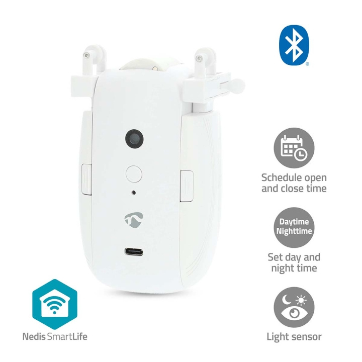 Nedis SmartLife Robot med Gardin | I-Skena / U-Skena | Draperier / Gardiner | Batteridriven / USB ström | 4000 mAh | Bluetooth® | Vit i gruppen HEM, HUSHÅLL & TRÄDGÅRD / Smarta hem hos TP E-commerce Nordic AB (C57032)