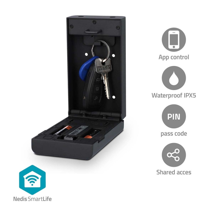 Nedis SmartLife nyckellåda | Key Safe | Bluetooth® | Utomhus | Nyckelhål | IPX5 | Svart i gruppen HEM, HUSHÅLL & TRÄDGÅRD / Smarta hem hos TP E-commerce Nordic AB (C57033)