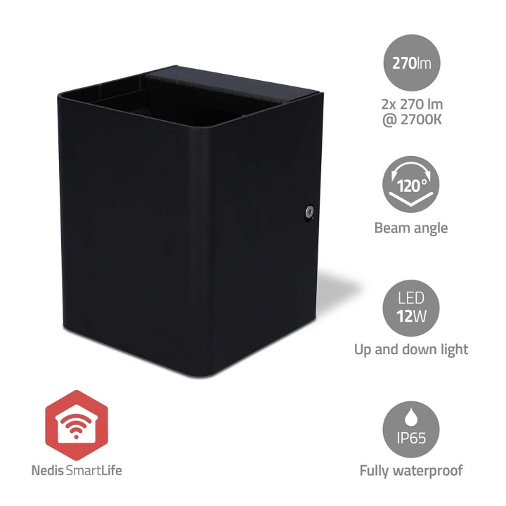 Nedis Smartlife utomhusljus | 2 x 270 lm | Zigbee 3.0 | 12 + 4 W | RGB / Varm Vit | 2700 K | Aluminium | Android™ / IOS i gruppen HEM, HUSHÅLL & TRÄDGÅRD / El & Belysning / Utomhusbelysning / Fasadbelysning / Fasadbelysning utan sensor hos TP E-commerce Nordic AB (C57036)