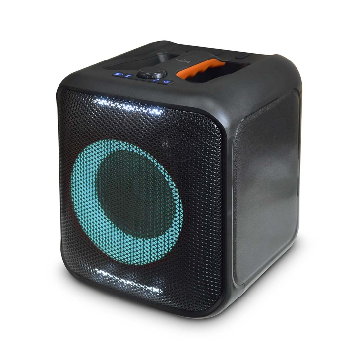 Nedis Bluetooth® Party Speaker | Maximal batteritid: 5 timmar | 150 W | Bärhandtag | Festljus | Synkroniseringsbar | Equalizer | Orange / Svart i gruppen HEMELEKTRONIK / Ljud & Bild / Högtalare & Tillbehör / Bluetooth-högtalare / Bärbara högtalare hos TP E-commerce Nordic AB (C57039)