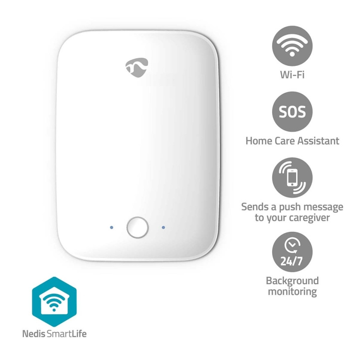 Nedis Falldetektor | Wi-Fi | Detekteringsräckvidd: 7 m | Effektivt synfält (horisontellt): ±45° | Effektivt synfält (vertikalt): ±45° | IP54 | Vit i gruppen HEM, HUSHÅLL & TRÄDGÅRD / Smarta hem / Smarta hem-system hos TP E-commerce Nordic AB (C57040)
