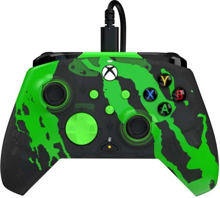 PDP Gaming Rematch Wired Controller - Jolt Green (Glow In Dark) - trådbunden spelkontroll, Xbox i gruppen HEMELEKTRONIK / Spelkonsoler & Tillbehör / Xbox Series X/S / Tillbehör hos TP E-commerce Nordic AB (C57287)