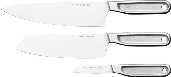 Fiskars All Steel Cooks knivset, tredelad i gruppen HEM, HUSHÅLL & TRÄDGÅRD / Köksredskap / Köksknivar & Knivslipar hos TP E-commerce Nordic AB (C57460)