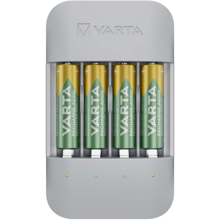 Varta Eco Charger Pro Recycled inkl. 4x AA 2100 mAh i gruppen HEMELEKTRONIK / Batterier & Laddare / Batteriladdare hos TP E-commerce Nordic AB (C57506)
