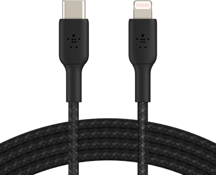 Belkin BOOST CHARGE™ Lightning - USB-C-kabel flätad, 2m, svart i gruppen SMARTPHONE & SURFPLATTOR / Laddare & Kablar / Kablar / Kablar Lightning hos TP E-commerce Nordic AB (C57669)