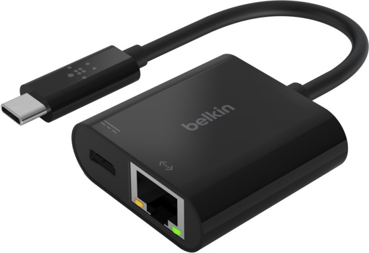 Belkin USB-C - Gigabit Ethernet + laddare i gruppen DATORER & KRINGUTRUSTNING / Nätverk / Nätverkskort / USB hos TP E-commerce Nordic AB (C57685)
