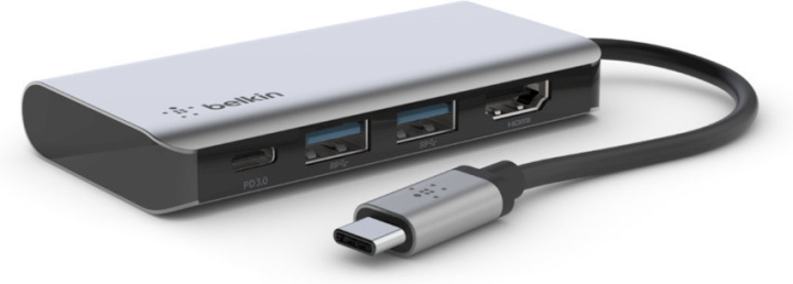 Belkin USB-C 4 in 1 Multi-Port - adapter i gruppen DATORER & KRINGUTRUSTNING / Bärbara datorer & tillbehör / Dockningsstation hos TP E-commerce Nordic AB (C57716)