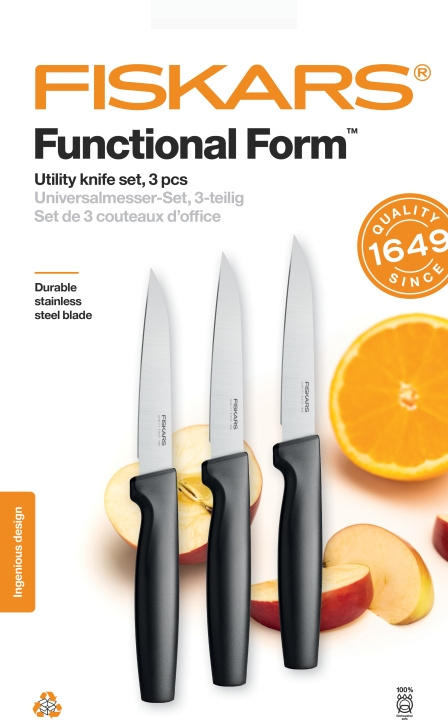 Fiskars Functional Form - universell knivsats, 3-delad i gruppen HEM, HUSHÅLL & TRÄDGÅRD / Köksredskap / Köksknivar & Knivslipar hos TP E-commerce Nordic AB (C57724)