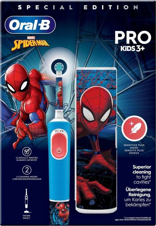 Oral B Vitality Pro Kids Spider-Man - elektrisk tandborste i gruppen SKÖNHET & HÄLSA / Munvård / Eltandborstar hos TP E-commerce Nordic AB (C57817)