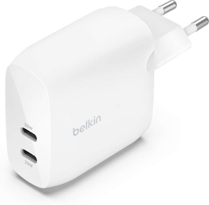 Belkin BoostCharge Pro 2-ports USB-C PPS PD 60 W Väggladdare i gruppen SMARTPHONE & SURFPLATTOR / Laddare & Kablar / Väggladdare / Väggladdare Typ C hos TP E-commerce Nordic AB (C57821)