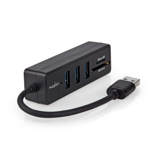 Nedis USB-hubb | USB A-Hane | 3x USB A hona | 5-Port port(s) | USB 3.2 Gen 1 | USB ström | 5 Gbps | SD & MicroSD