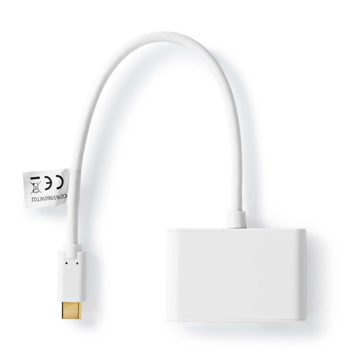 Nedis USB Multi-Port Adapter | 2-in-1 | USB 3.2 Gen 1 | USB-C™ Hane | 2x USB-A | 1000 Mbps | 0.20 m | Rund | Nickelplaterad | PVC | Vit | Blister i gruppen DATORER & KRINGUTRUSTNING / Datortillbehör / USB-hubbar hos TP E-commerce Nordic AB (C57853)