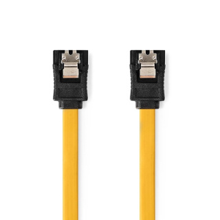 Nedis SATA kabel | 6 Gbps | SATA 7-Pin Hona | SATA 7-Pin Hona | Nickelplaterad | 0.50 m | Platt | PVC | Gul | Låda