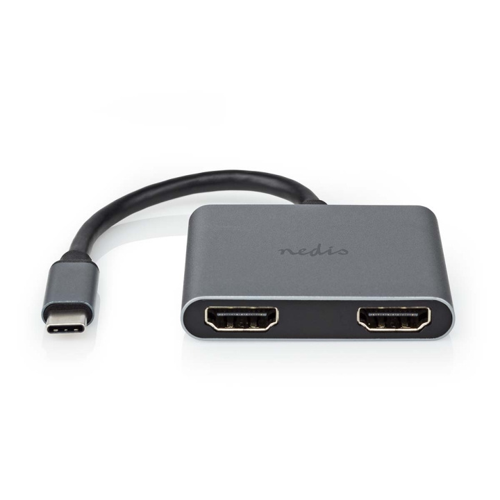 Nedis USB Multi-Port Adapter | USB 3.2 Gen 1 | USB-C™ Hane | 2x HDMI™ | 0.10 m | Rund | Nickelplaterad | PVC | Svart | Kuvert i gruppen DATORER & KRINGUTRUSTNING / Datortillbehör / USB-hubbar hos TP E-commerce Nordic AB (C57858)