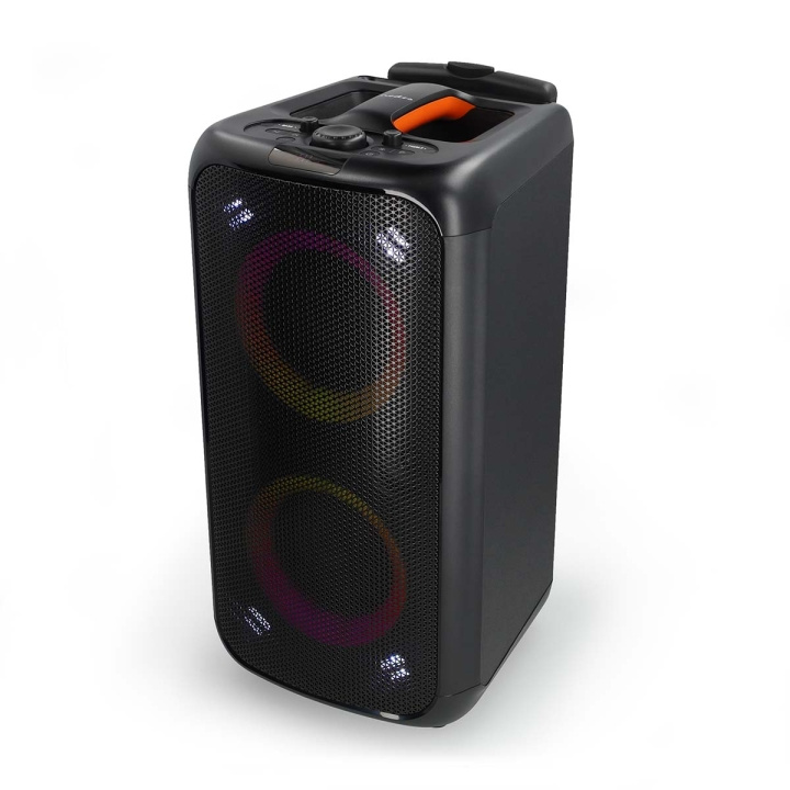 Nedis Bluetooth® Party Speaker | Maximal batteritid: 5 timmar | 240 W | Bärhandtag | Festljus | Equalizer | Orange / Svart i gruppen HEMELEKTRONIK / Ljud & Bild / Högtalare & Tillbehör / Bluetooth-högtalare / Bärbara högtalare hos TP E-commerce Nordic AB (C57896)