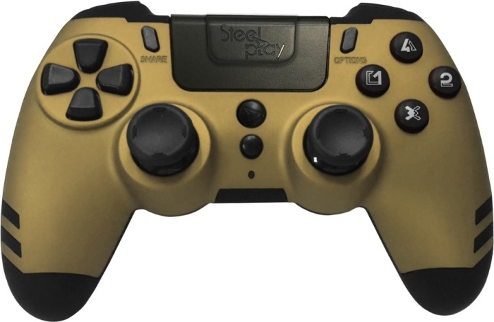 Steelplay MetalTech trådlös spelkontroll, guld, PS4 / PS3 / PC i gruppen HEMELEKTRONIK / Spelkonsoler & Tillbehör / Sony PlayStation 4 / Tillbehör hos TP E-commerce Nordic AB (C57964)
