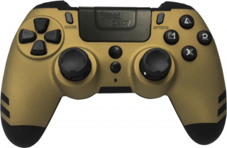 Steelplay MetalTech trådlös spelkontroll, guld, PS4 / PS3 / PC
