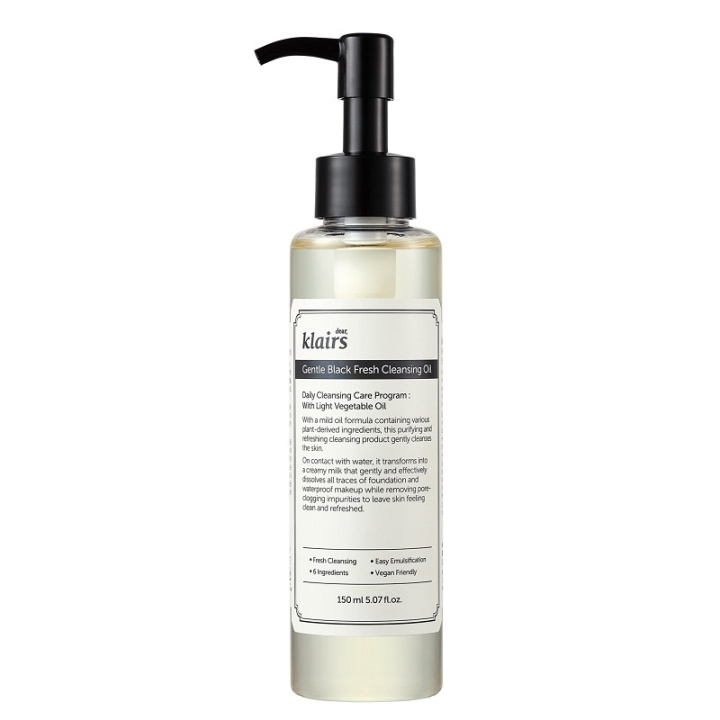 Klairs Gentle Black Fresh Cleansing Oil 150ml i gruppen SKÖNHET & HÄLSA / Hudvård / Ansiktsvård / Rengöring hos TP E-commerce Nordic AB (C58399)