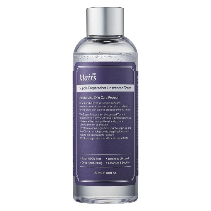 Klairs Supple Preparation Unscented Toner 180ml i gruppen SKÖNHET & HÄLSA / Hudvård / Ansiktsvård / Rengöring hos TP E-commerce Nordic AB (C58406)