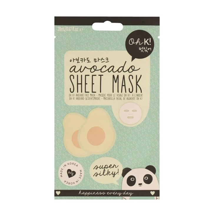 Oh K! Avocado Sheet Mask i gruppen SKÖNHET & HÄLSA / Hudvård / Ansiktsvård / Masker hos TP E-commerce Nordic AB (C58426)