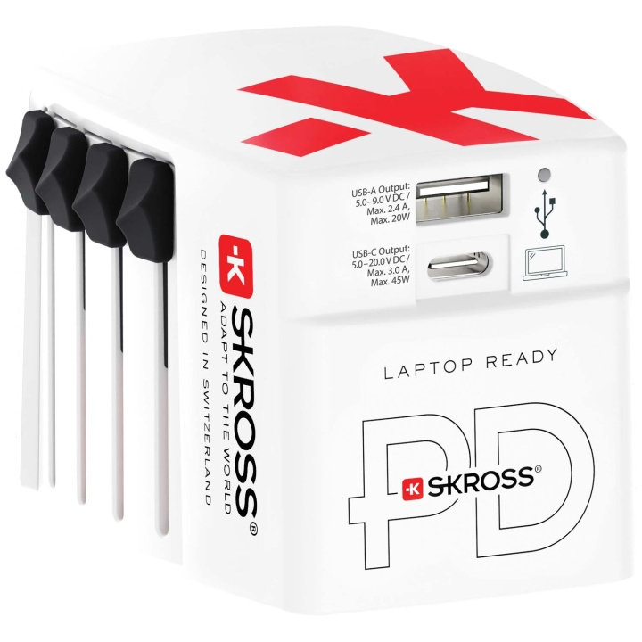 SKROSS World USB Charger AC45PD USB-C PD + USB-A 45W i gruppen HEM, HUSHÅLL & TRÄDGÅRD / El & Belysning / Reseadaptrar hos TP E-commerce Nordic AB (C58666)