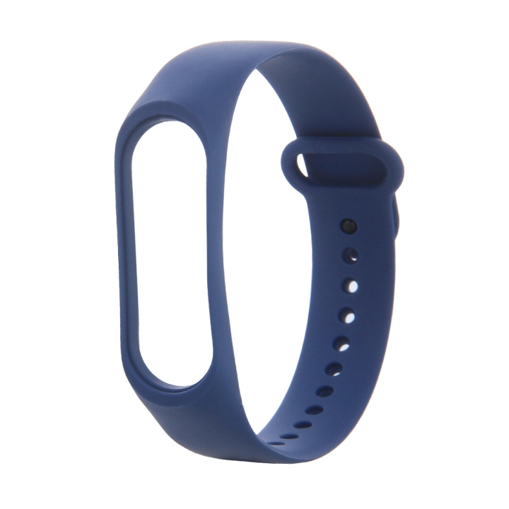 Armband i Silikon till Xiaomi Mi Band 3 / 4, Midnight blue i gruppen SPORT, FRITID & HOBBY / Smartwatch & Aktivitetsarmband / Tillbehör hos TP E-commerce Nordic AB (C58804)