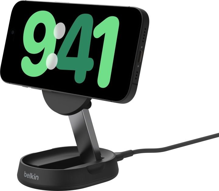 Belkin BoostCharge Pro Foldable Qi2 Laddningsdocka, svart i gruppen SMARTPHONE & SURFPLATTOR / Laddare & Kablar / Trådlösa Qi laddare hos TP E-commerce Nordic AB (C58922)