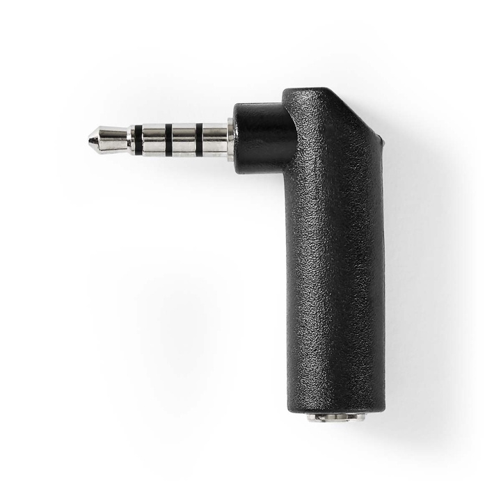 Nedis Stereo Audio Adapter | 3.5 mm Hane | 3.5 mm Hona | Nickelplaterad | Vinklat 90° | Metall | Svart | 1 st. | Låda i gruppen HEMELEKTRONIK / Kablar & Adaptrar / Ljud Analog / Adaptrar hos TP E-commerce Nordic AB (C58975)