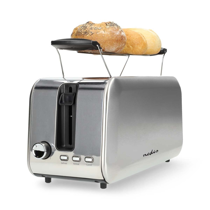 Nedis Brödrost | 4 Brödskivor | 2 Långa Fack | Brunhetsgrad: 7 | Avfrostingsfunktion | Aluminium / Silver i gruppen HEM, HUSHÅLL & TRÄDGÅRD / Hushållsmaskiner / Brödrostar & Bordsgrillar / Brödrostar hos TP E-commerce Nordic AB (C58988)