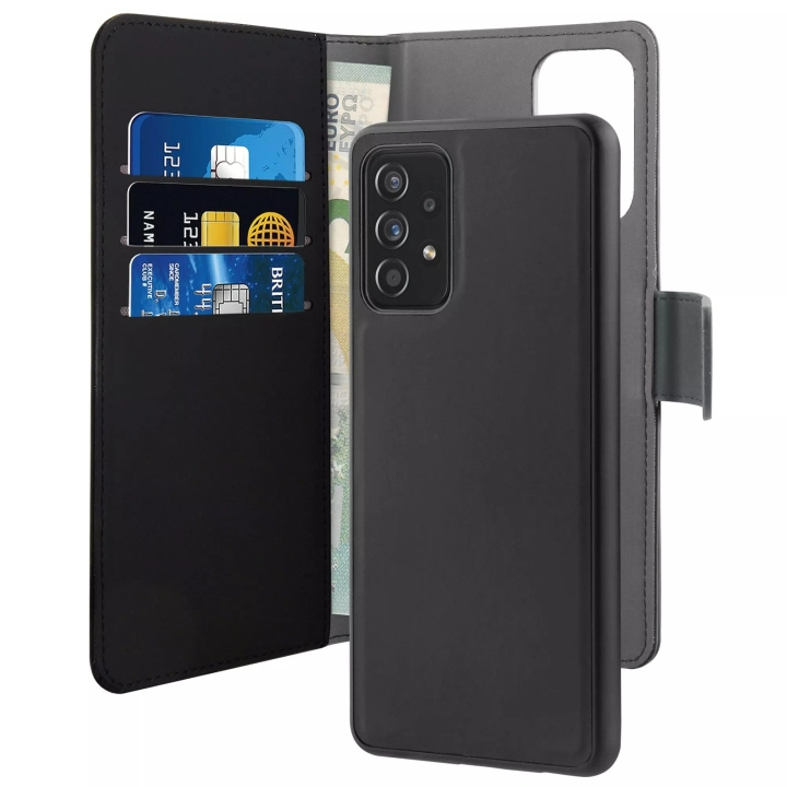 Puro Samsung Galaxy A72 5G Wallet Detachable, black i gruppen SMARTPHONE & SURFPLATTOR / Mobilskydd / Samsung hos TP E-commerce Nordic AB (C59242)