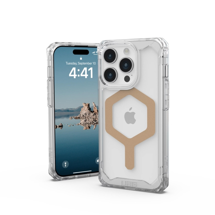 Urban Armor Gear iPhone 15 Pro Plyo Magsafe - Ice/Gold i gruppen SMARTPHONE & SURFPLATTOR / Mobilskydd / Apple / iPhone 15 hos TP E-commerce Nordic AB (C59799)