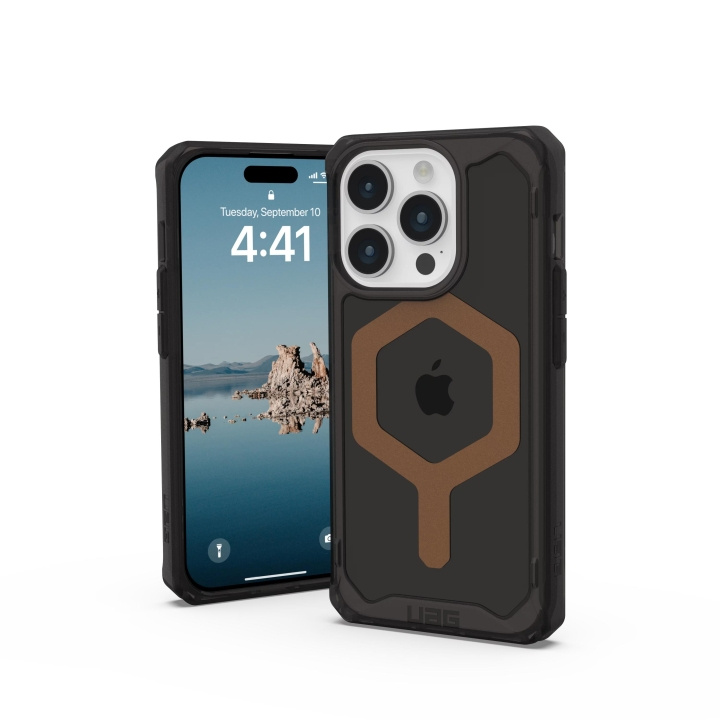 Urban Armor Gear iPhone 15 Pro Plyo Magsafe - Black/Bronze i gruppen SMARTPHONE & SURFPLATTOR / Mobilskydd / Apple / iPhone 15 hos TP E-commerce Nordic AB (C59803)