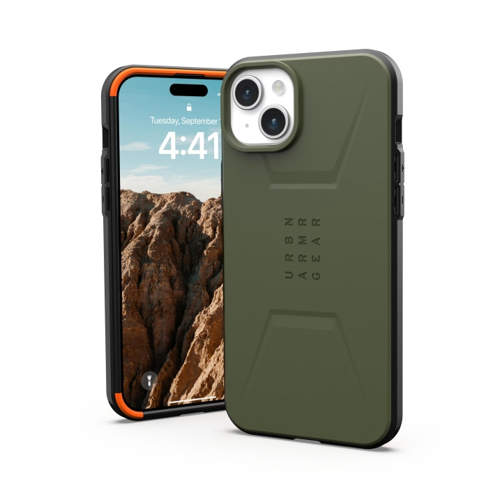 Urban Armor Gear iPhone 15 Plus Civilian Magsafe - Olive Drab i gruppen SMARTPHONE & SURFPLATTOR / Mobilskydd / Apple / iPhone 15 hos TP E-commerce Nordic AB (C59810)