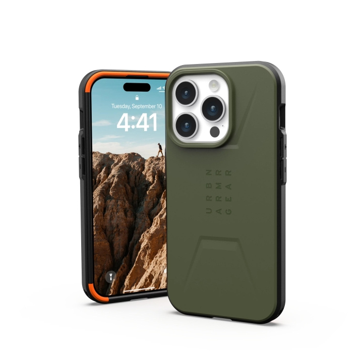 Urban Armor Gear iPhone 15 Pro Civilian Magsafe - Olive Drab i gruppen SMARTPHONE & SURFPLATTOR / Mobilskydd / Apple / iPhone 15 hos TP E-commerce Nordic AB (C59811)