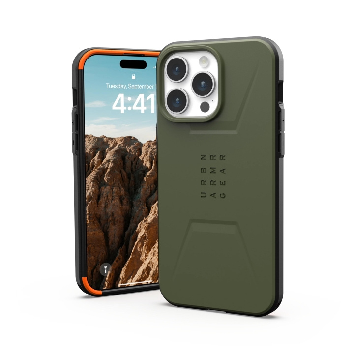 Urban Armor Gear iPhone 15 Pro Max Civilian Magsafe - Olive Drab i gruppen SMARTPHONE & SURFPLATTOR / Mobilskydd / Apple / iPhone 15 hos TP E-commerce Nordic AB (C59812)