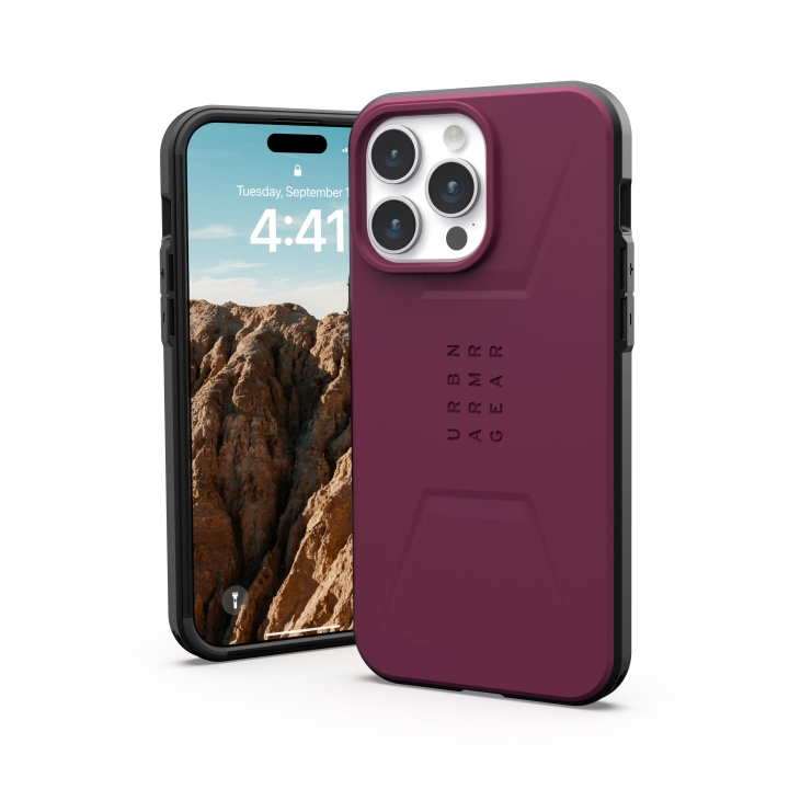 Urban Armor Gear iPhone 15 Pro Max Civilian Magsafe - Bordeaux i gruppen SMARTPHONE & SURFPLATTOR / Mobilskydd / Apple / iPhone 15 hos TP E-commerce Nordic AB (C59816)