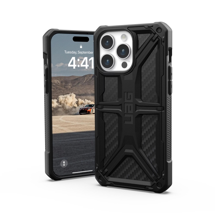 Urban Armor Gear iPhone 15 Pro Max Monarch - Carbon Fiber i gruppen SMARTPHONE & SURFPLATTOR / Mobilskydd / Apple / iPhone 15 hos TP E-commerce Nordic AB (C59826)