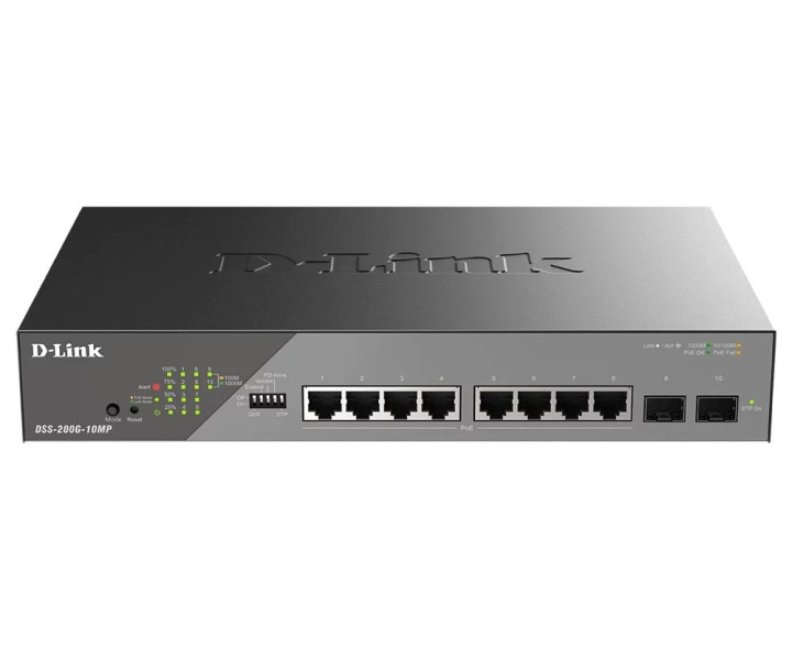 D-Link 10-Port Gigabit Ethernet PoE+ Surveillance Switch i gruppen DATORER & KRINGUTRUSTNING / Nätverk / Switchar hos TP E-commerce Nordic AB (C59847)