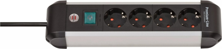 Brennenstuhl Premium Alu-Line extension lead with switch 4-way 1.8m i gruppen HEM, HUSHÅLL & TRÄDGÅRD / El & Belysning / Grenuttag hos TP E-commerce Nordic AB (C59880)
