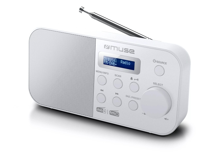 MUSE M-109 DBW Radio Portable DAB+/FM White i gruppen HEMELEKTRONIK / Ljud & Bild / Hemmabio, HiFi & Bärbart / Radio & Väckarklockor / Radio hos TP E-commerce Nordic AB (C59957)