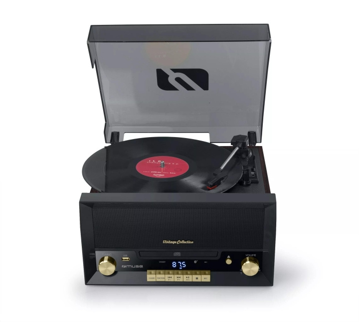 MUSE MT-112 W Turntable Micro system FM BT CD USB Retro i gruppen HEMELEKTRONIK / Ljud & Bild / Hemmabio, HiFi & Bärbart / Kompaktstereo & Skivspelare hos TP E-commerce Nordic AB (C59963)