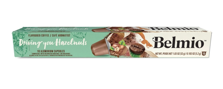belmio Espresso Hazelnut flavour, 10st kaffekapslar, KORT DATUM i gruppen HEM, HUSHÅLL & TRÄDGÅRD / Hushållsmaskiner / Kaffemaskiner & Tillbehör / Kaffekapslar hos TP E-commerce Nordic AB (C59974)