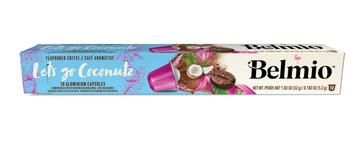 belmio Espresso Coconut flavour, 10st kaffekapslar, KORT DATUM i gruppen HEM, HUSHÅLL & TRÄDGÅRD / Hushållsmaskiner / Kaffemaskiner & Tillbehör / Kaffekapslar hos TP E-commerce Nordic AB (C59975)