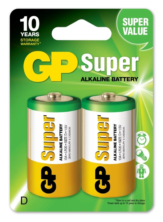 GP Super Alkaline D 2 Pack (B) i gruppen HEMELEKTRONIK / Batterier & Laddare / Batterier / Övriga hos TP E-commerce Nordic AB (C59990)