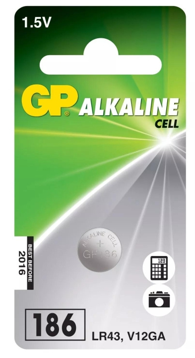 GP LR43 Alkaline Coin, 1 förpackning (B) i gruppen HEMELEKTRONIK / Batterier & Laddare / Batterier / Knappcell hos TP E-commerce Nordic AB (C59993)